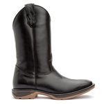 BOTA MASCULINA TEXANA COURO LATEGO PRETO CANO ALTO (SEM FLORÃO)