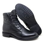 Coturno Belfast Feminino em Couro Preto - Perlatto