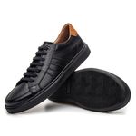 Sapato Masculino Caleb Couro Floater Camurça Preto/Whisk