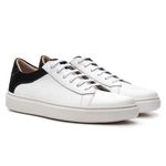 Sapato Masculino Enzo Couro Latego e Nobuck Branco/Preto