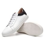 Sapato Masculino Enzo Couro Latego e Nobuck Branco/Preto