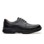 Sapato Masculino Couro Floater com Cadarço Preto