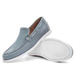 Sapato Masculino Rael Couro Camurça Azul BB