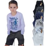 Bermuda Grafite Infantil Masculina Moletom Careca/moletinho/sem Felp