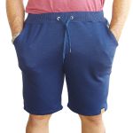 Bermuda Azul Marinho Infantil Masculina Moletom Careca/moletinho/sem Felp 