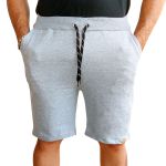 Bermuda Cinza Infantil Masculina Moletom Careca/moletinho/sem Felp 