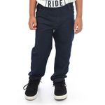 Calça Imitando Jeans Infantil Masculina Malha / Cotton Costura dourada/Azul-marinho