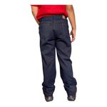 Calça Imitando Jeans Infantil Masculina Malha / Cotton Costura dourada/Azul-marinho