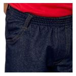 Calça Imitando Jeans Infantil Masculina Malha / Cotton Costura dourada/Azul-marinho