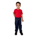 Calça Imitando Jeans Infantil Masculina Malha / Cotton Costura dourada/Azul-marinho