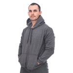 Blusa De Moletom Liso Adulto Canguru Com Capuz Grafite
