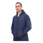 Blusa De Moletom Adulto C/ Zíper Jaqueta Azul-escuro