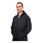 Blusa De Moletom Adulto C/ Zíper Jaqueta Preto