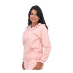 Blusa De Moletom Adulto C/ Zíper Jaqueta Rosa