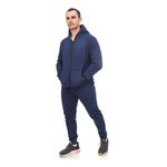 Conjunto Moletom Adulto Blusa C/ Zíper Calça Unissex Azul-escuro