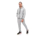 Conjunto Moletom Adulto Blusa C/ Zíper Calça Unissex Cinza