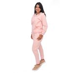 Conjunto Moletom Adulto Blusa C/ Zíper Calça Unissex Rosa