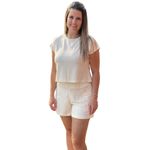 Conjunto blusa e short New Ternura Isis Bege