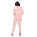 Conjunto Moletom Adulto Unissex Blusa Canguru E Calça Rosa