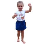 Short Saia Tactel Escolar C/ Elástico Cordão Ajustável Azul-marinho