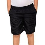 Bermuda Tactel Escolar Unissex C/ Elástico Cordão Ajustável Preto