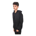 Blusa De Moletom Juvenil C/ Zíper Feminino Masculino Jaqueta Preto