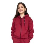 Blusa De Moletom Juvenil C/ Zíper Jaqueta Vinho