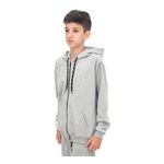 Blusa De Moletom Juvenil C/ Zíper Jaqueta Cinza