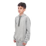 Blusa de Moletom Juvenil Canguru com Capuz Cinza