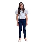 Calça Legging Imitando Jeans Juvenil Feminina Malha / Cotton Azul-marinho