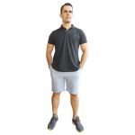 Bermuda Masculina Moletom Leve Com Elástico Cordão Ajustável Cinza