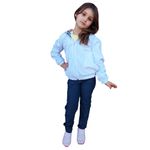 Blusa Tactel Dupla Face com Zíper, 2 Bolsos, Capuz Regulável, Jaqueta Corta Vento Tactel Branco e Estampa Florida