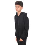 Blusa Moletom Infantil C/ Zíper Feminino Masculino Jaqueta Preto