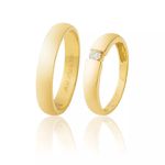 Aliança em Ouro 18K com Diamante 
