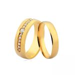 Aliança em Ouro 18K com Diamantes 