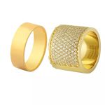 Aliança em Ouro 18K Cravejada com Diamantes 