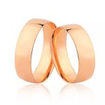 Alianças De Ouro Rose 18k Anatômicas