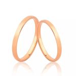 Alianças Delicada De Ouro Rose 18k