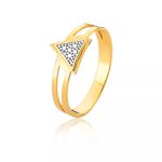 Anel De Triangulo Em Ouro 18k