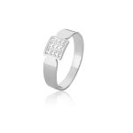 Anel Feminino De Ouro Branco 18k