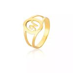 Anel De Letra Em Ouro 18k