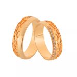Aliança em Ouro Rose com Diamantes