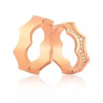 Alianças Estilizadas Em Ouro 18k