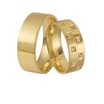 Aliança De Ouro 18k Com Diamantes