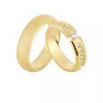 Aliança em Ouro 18k com Diamante 