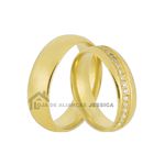 Alianças De Ouro 18k Com Diamantes