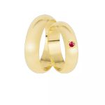 Alianças em Ouro 18K com Rubi Natural