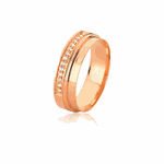 Alianças Com Diamantes Em Ouro Rose 18k 