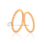 Alianças De Bolinha Em Ouro Rose 18k