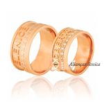 Aliança em Ouro Rose 18K com Nomes 